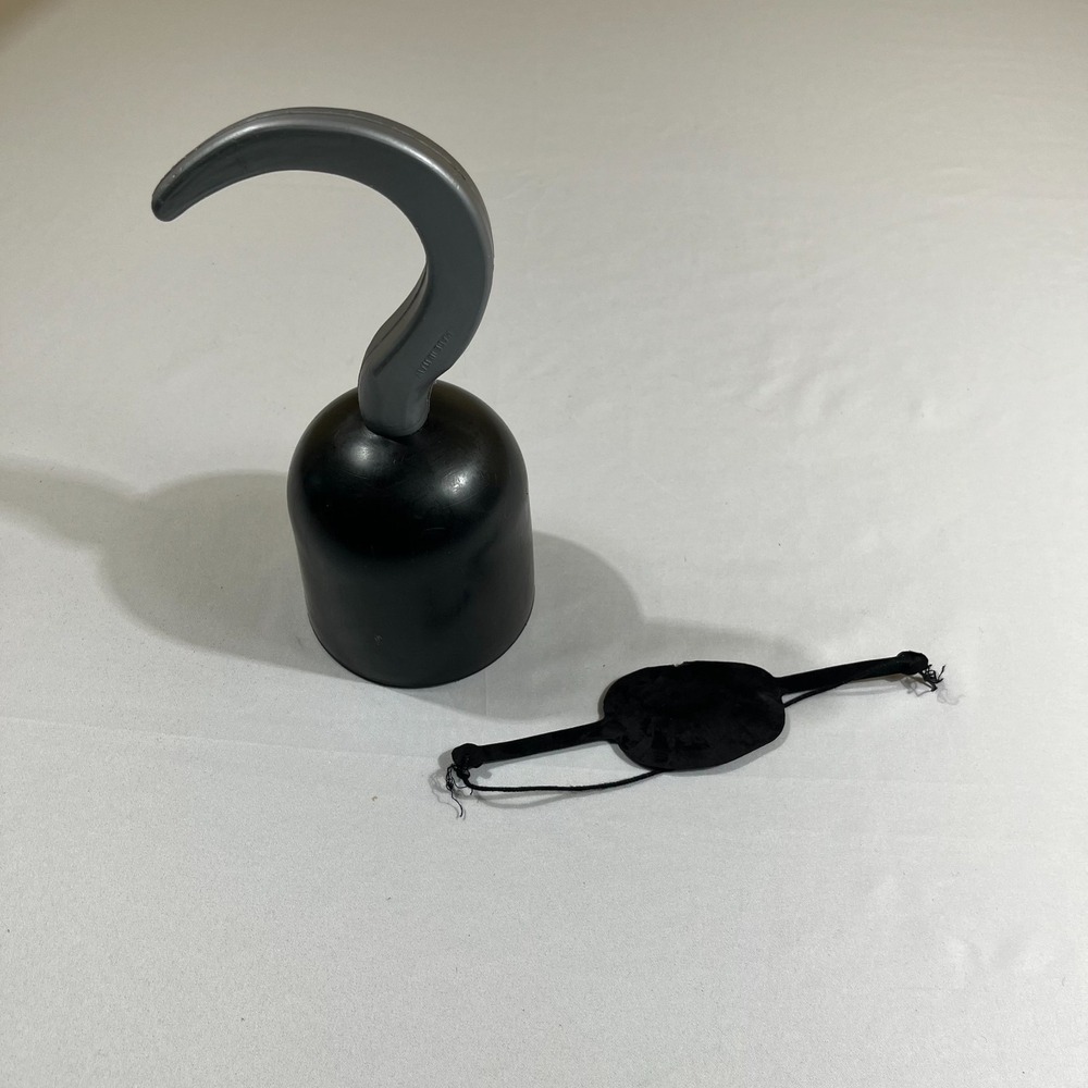 Vintage Pirate Costume Accessory Set Hook and Eye Patch Made in Italy Prop